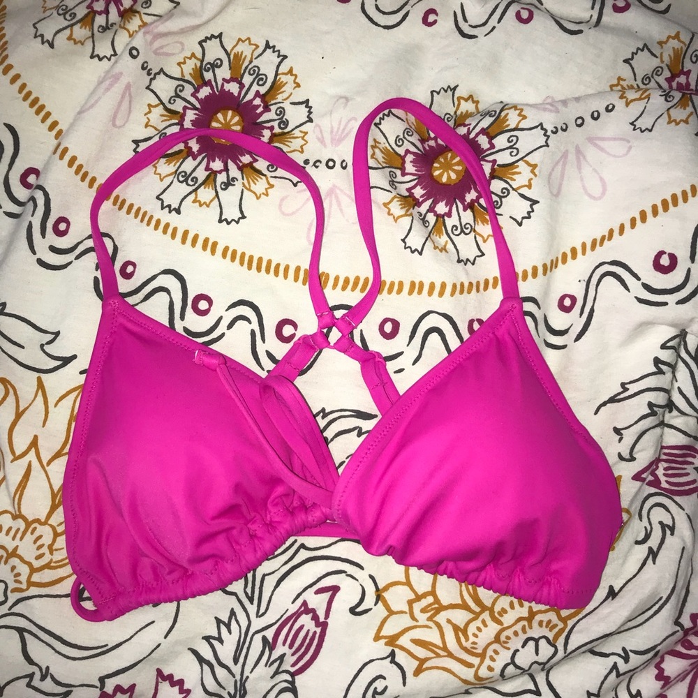 PINK triangle bikini top